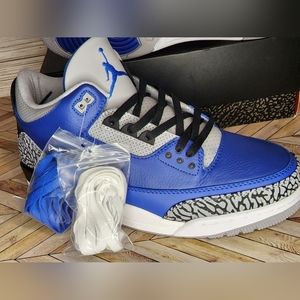 NIB Nike Air Jordan 3 Retro Varsity Royal Blue Shoes Sneakers Mens Sz 12 CT8532